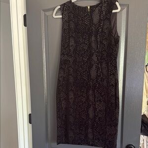 Calvin Klein Black Sleeveless V-Neck Sheath Midi Dress